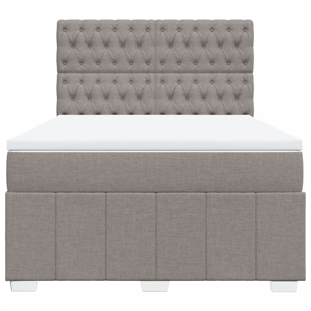 Κρεβάτι Boxspring με Στρώμα Taupe 140x200 εκ. Υφασμάτινο