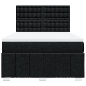 Κρεβάτι Boxspring με Στρώμα Μαύρο 140x200 εκ. Υφασμάτινο - Pakobazaar