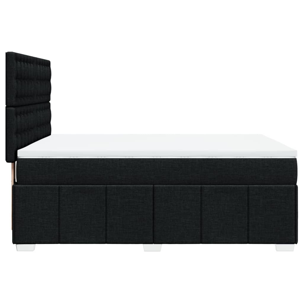 Κρεβάτι Boxspring με Στρώμα Μαύρο 140x200 εκ. Υφασμάτινο - Pakobazaar
