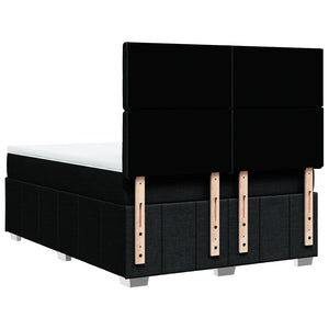 Κρεβάτι Boxspring με Στρώμα Μαύρο 140x200 εκ. Υφασμάτινο - Pakobazaar