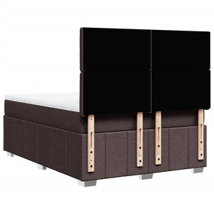Κρεβάτι Boxspring με Στρώμα Σκούρο Καφέ 140x200 εκ Υφασμάτινο - Pakobazaar