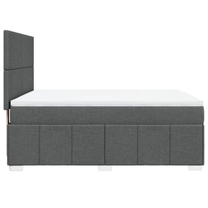 Κρεβάτι Boxspring με Στρώμα Σκούρο Γκρι 160x200 εκ Υφασμάτινο - Pakobazaar