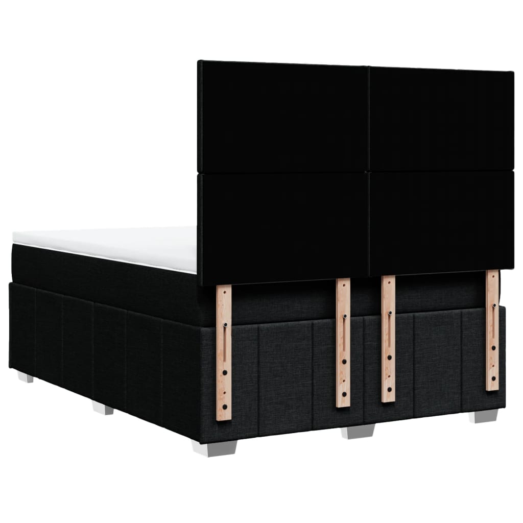Κρεβάτι Boxspring με Στρώμα Μαύρο 160x200 εκ. Υφασμάτινο - Pakobazaar