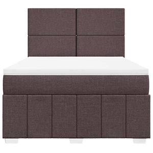 Κρεβάτι Boxspring με Στρώμα Σκούρο Καφέ 160x200 εκ Υφασμάτινο - Pakobazaar