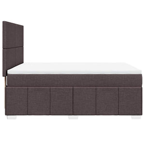 Κρεβάτι Boxspring με Στρώμα Σκούρο Καφέ 160x200 εκ Υφασμάτινο - Pakobazaar