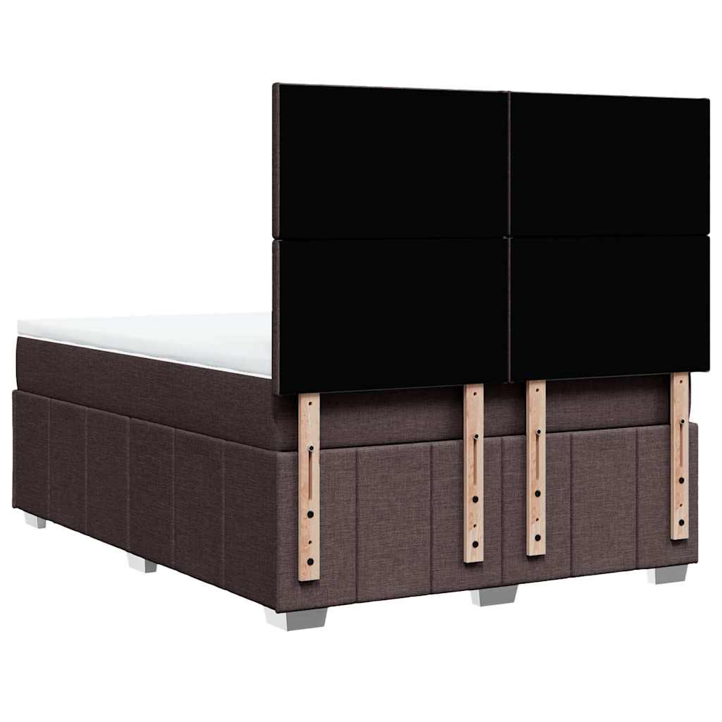 Κρεβάτι Boxspring με Στρώμα Σκούρο Καφέ 160x200 εκ Υφασμάτινο - Pakobazaar