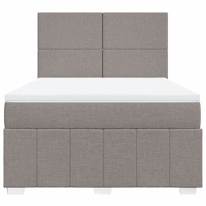 Κρεβάτι Boxspring με Στρώμα Taupe 160x200 εκ. Υφασμάτινο - Pakobazaar