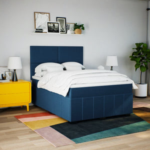 Κρεβάτι Boxspring με Στρώμα Μπλε 160x200 εκ. Υφασμάτινο - Pakobazaar