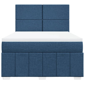 Κρεβάτι Boxspring με Στρώμα Μπλε 160x200 εκ. Υφασμάτινο - Pakobazaar