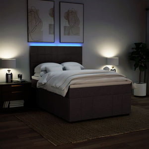 Κρεβάτι Boxspring με Στρώμα Σκούρο Καφέ 160x200 εκ Υφασμάτινο