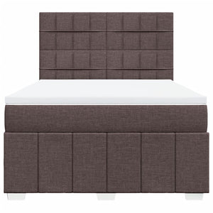 Κρεβάτι Boxspring με Στρώμα Σκούρο Καφέ 160x200 εκ Υφασμάτινο