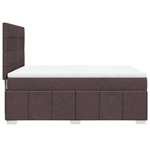 Κρεβάτι Boxspring με Στρώμα Σκούρο Καφέ 160x200 εκ Υφασμάτινο