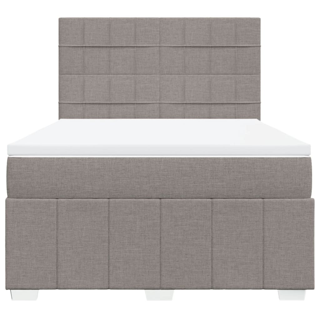 Κρεβάτι Boxspring με Στρώμα Taupe 160x200 εκ. Υφασμάτινο - Pakobazaar