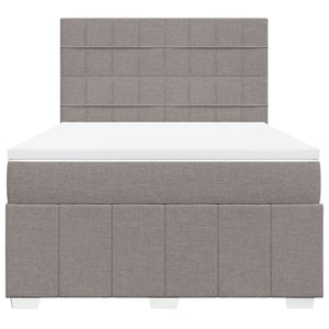 Κρεβάτι Boxspring με Στρώμα Taupe 160x200 εκ. Υφασμάτινο - Pakobazaar