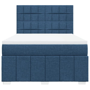 Κρεβάτι Boxspring με Στρώμα Μπλε 160x200 εκ. Υφασμάτινο - Pakobazaar