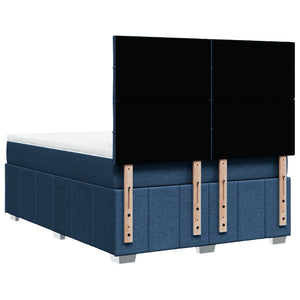 Κρεβάτι Boxspring με Στρώμα Μπλε 160x200 εκ. Υφασμάτινο - Pakobazaar