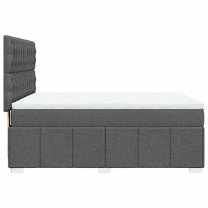 Κρεβάτι Boxspring με Στρώμα Σκούρο Γκρι 160x200 εκ Υφασμάτινο - Pakobazaar