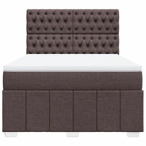 Κρεβάτι Boxspring με Στρώμα Σκούρο Καφέ 160x200 εκ Υφασμάτινο - Pakobazaar