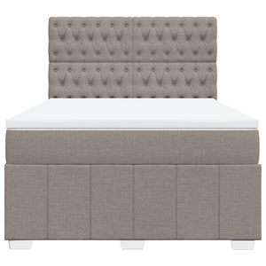 Κρεβάτι Boxspring με Στρώμα Taupe 160x200 εκ. Υφασμάτινο - Pakobazaar