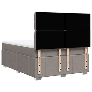 Κρεβάτι Boxspring με Στρώμα Taupe 160x200 εκ. Υφασμάτινο - Pakobazaar