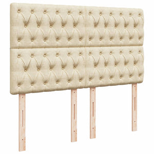 Κρεβάτι Boxspring με Στρώμα Κρεμ 160x200 εκ. Υφασμάτινο - Pakobazaar