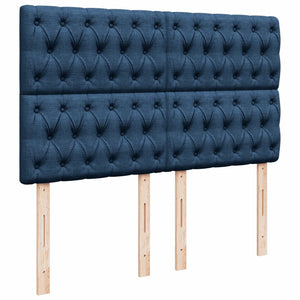 Κρεβάτι Boxspring με Στρώμα Μπλε 160x200 εκ. Υφασμάτινο - Pakobazaar