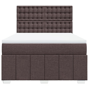 Κρεβάτι Boxspring με Στρώμα Σκούρο Καφέ 160x200 εκ Υφασμάτινο - Pakobazaar