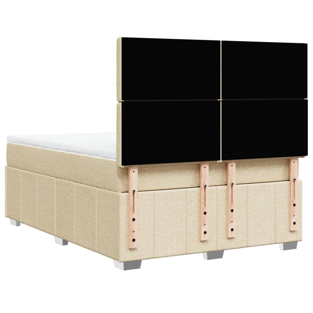 Κρεβάτι Boxspring με Στρώμα Κρεμ 160x200 εκ. Υφασμάτινο