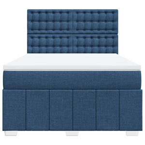 Κρεβάτι Boxspring με Στρώμα Μπλε 160x200 εκ. Υφασμάτινο - Pakobazaar