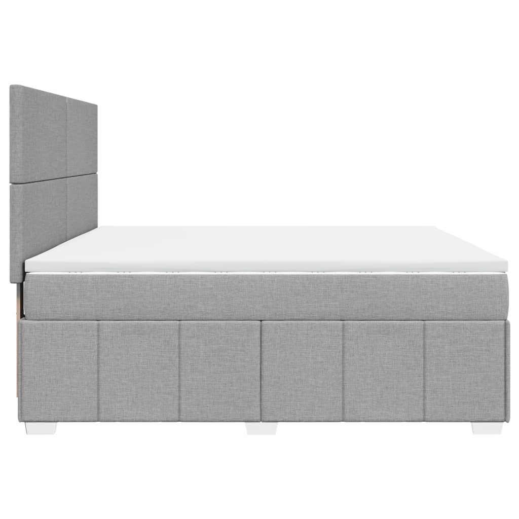 Κρεβάτι Boxspring με Στρώμα Ανοιχτό Γκρι 180x200 εκ. Υφασμάτινο - Pakobazaar
