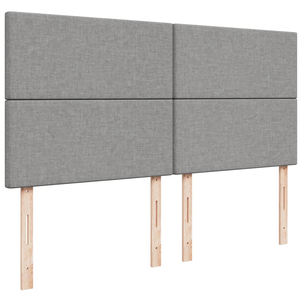 Κρεβάτι Boxspring με Στρώμα Ανοιχτό Γκρι 180x200 εκ. Υφασμάτινο - Pakobazaar