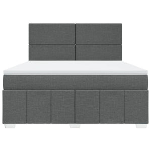 Κρεβάτι Boxspring με Στρώμα Σκούρο Γκρι 180x200 εκ Υφασμάτιν