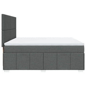 Κρεβάτι Boxspring με Στρώμα Σκούρο Γκρι 180x200 εκ Υφασμάτιν