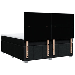 Κρεβάτι Boxspring με Στρώμα Μαύρο 180x200 εκ. Υφασμάτινο - Pakobazaar