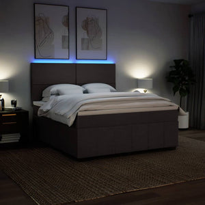 Κρεβάτι Boxspring με Στρώμα Σκούρο Καφέ 180x200 εκ Υφασμάτινο - Pakobazaar