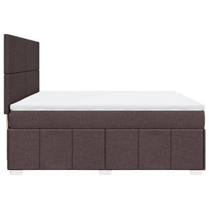 Κρεβάτι Boxspring με Στρώμα Σκούρο Καφέ 180x200 εκ Υφασμάτινο - Pakobazaar