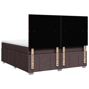 Κρεβάτι Boxspring με Στρώμα Σκούρο Καφέ 180x200 εκ Υφασμάτινο - Pakobazaar