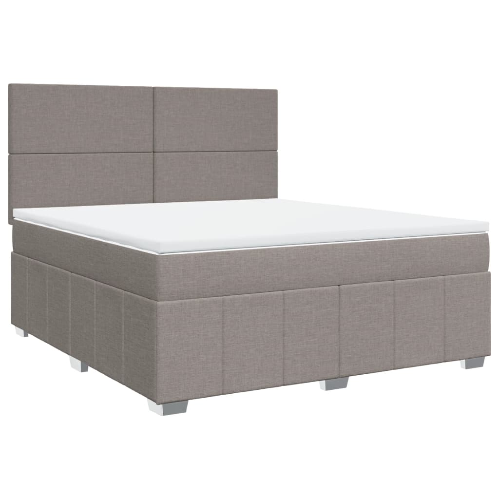 Κρεβάτι Boxspring με Στρώμα Taupe 180x200 εκ. Υφασμάτινο