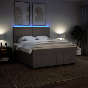 Κρεβάτι Boxspring με Στρώμα Taupe 180x200 εκ. Υφασμάτινο