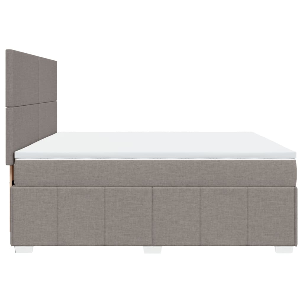 Κρεβάτι Boxspring με Στρώμα Taupe 180x200 εκ. Υφασμάτινο