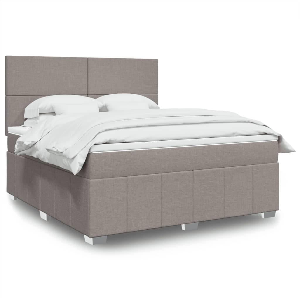 Κρεβάτι Boxspring με Στρώμα Taupe 180x200 εκ. Υφασμάτινο