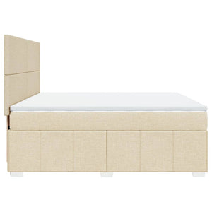 Κρεβάτι Boxspring με Στρώμα Κρεμ 180x200 εκ. Υφασμάτινο - Pakobazaar
