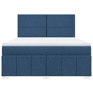 Κρεβάτι Boxspring με Στρώμα Μπλε 180x200 εκ. Υφασμάτινο