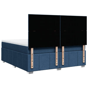 Κρεβάτι Boxspring με Στρώμα Μπλε 180x200 εκ. Υφασμάτινο