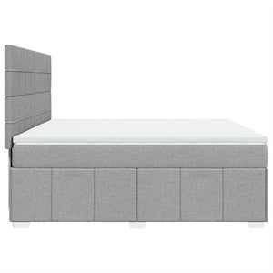 Κρεβάτι Boxspring με Στρώμα Ανοιχτό Γκρι 180x200 εκ. Υφασμάτινο - Pakobazaar