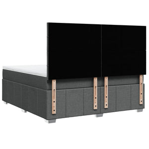 Κρεβάτι Boxspring με Στρώμα Σκούρο Γκρι 180x200 εκ Υφασμάτιν - Pakobazaar