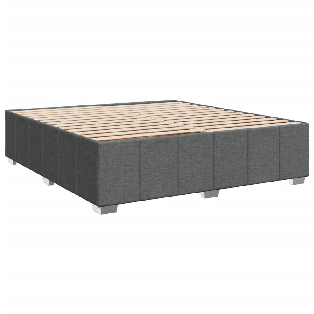Κρεβάτι Boxspring με Στρώμα Σκούρο Γκρι 180x200 εκ Υφασμάτιν - Pakobazaar