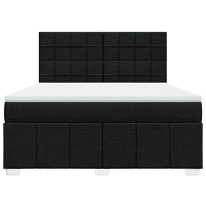 Κρεβάτι Boxspring με Στρώμα Μαύρο 180x200 εκ. Υφασμάτινο - Pakobazaar