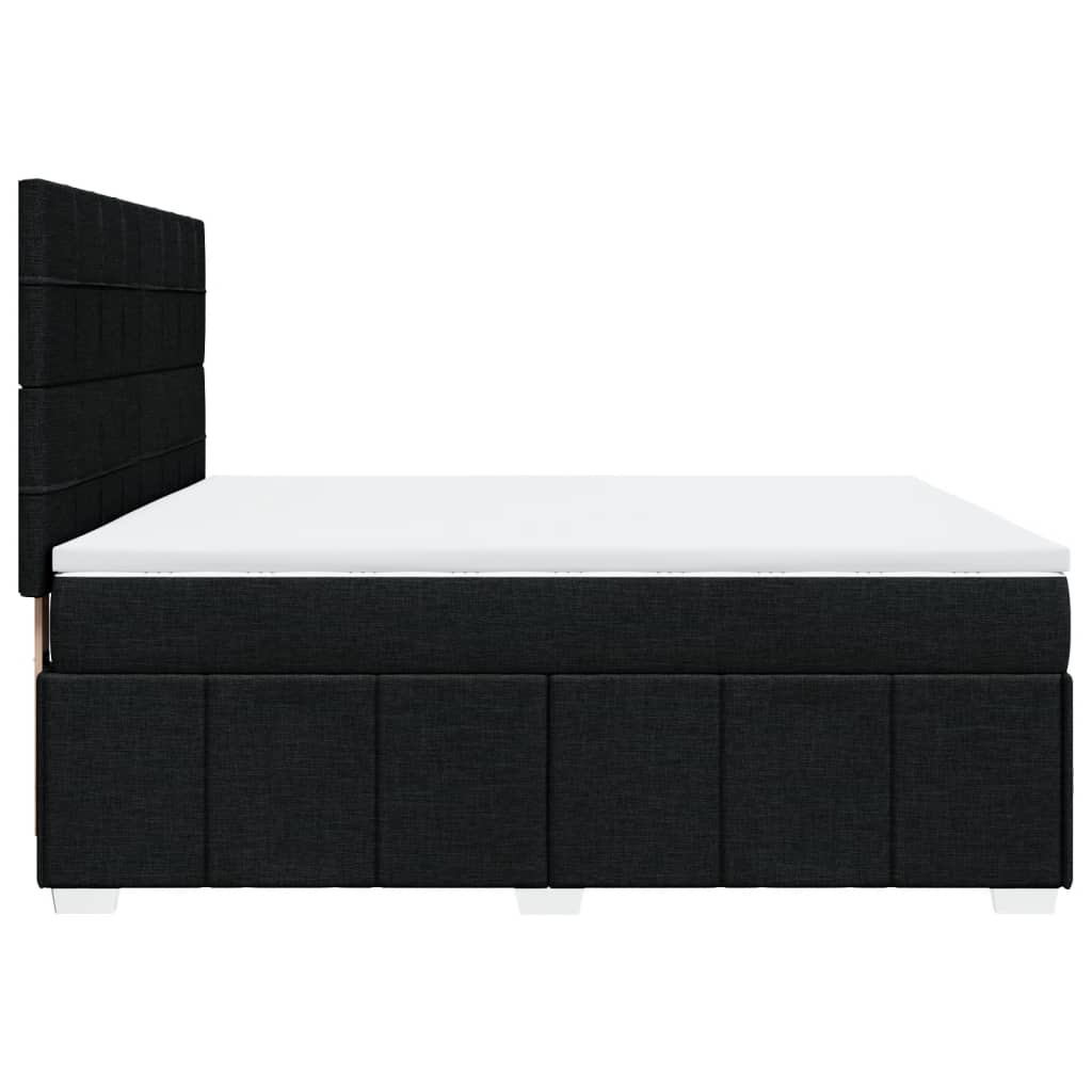 Κρεβάτι Boxspring με Στρώμα Μαύρο 180x200 εκ. Υφασμάτινο - Pakobazaar