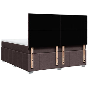 Κρεβάτι Boxspring με Στρώμα Σκούρο Καφέ 180x200 εκ Υφασμάτινο